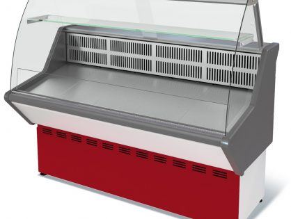 Витрина холодильная Нова ВХСн-1,5(-5...+5) стат., без фронт. пан., гнут. стекло, нерж