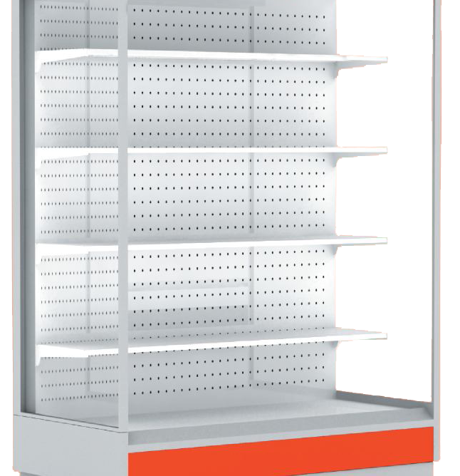 Горка холодильная гастрономическая ALT_N S 2550 (с выпаривателем) Горка с боковинами, красный RAL 3002